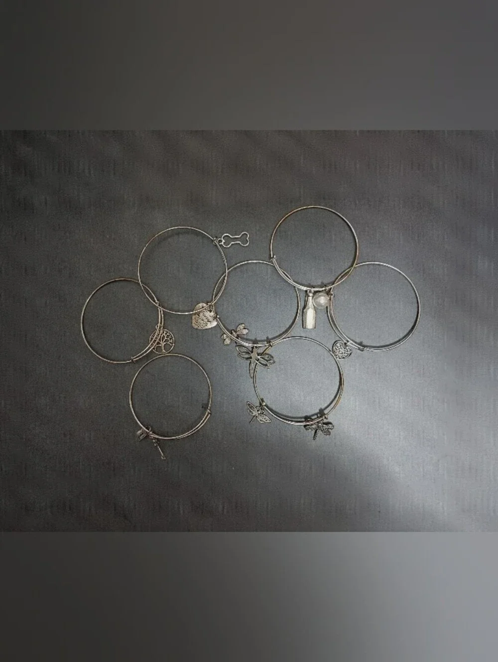 Seven (7) Wire Charm Bangle Bracelets